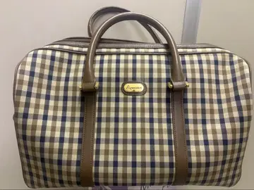 아쿠아 스큐텀 Aquascutum 체크 무늬 보스턴 백