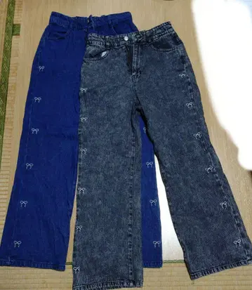 레트로걸 리본 데님 2개 세트