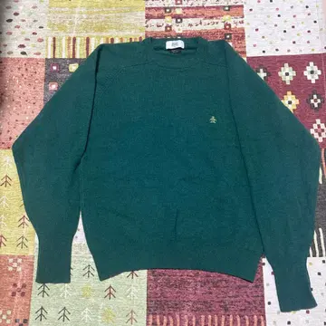 빈티지 그린 니트 스웨터 울 100%
