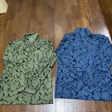 도라이치 카모 패턴 하이넥 셔츠 2세트