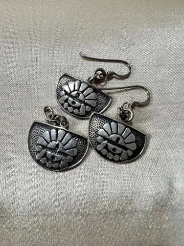 호피족 스털링 실버 선 페이스 오버레이 세트