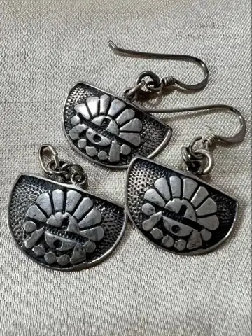 호피족 스털링 실버 선 페이스 오버레이 세트