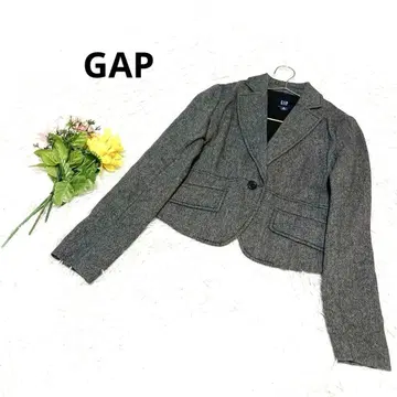 갭 [ XS ] 자켓 숏 기장 트위드 포케 울 겉옷