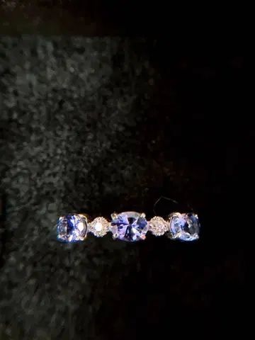 플라티나 900 탄자나이트 다이아몬드 반지 12호