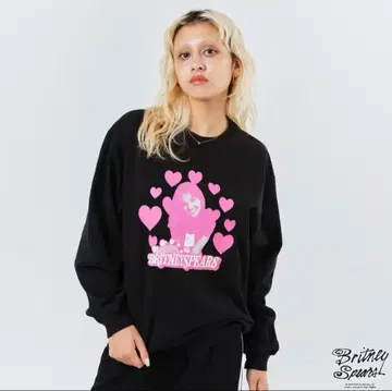 새상품 아토모스 핑크 브리트니 스피어스 하트 로고 스웨트 셔츠