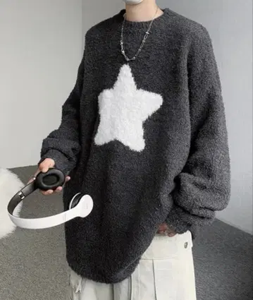 FVLMEN 별 모양 니트 L 사이즈