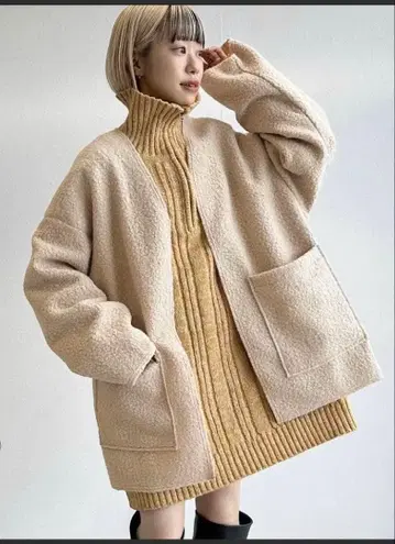 택 포함 새상품 2WAY 리버서블 보아 기모 V넥 자켓