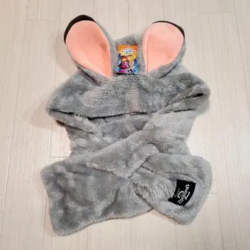 새상품 디즈니 주토피아2 주디 퍼 반려동물 후드 부착 머플러