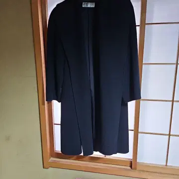 블랙 울풍 롱 코트