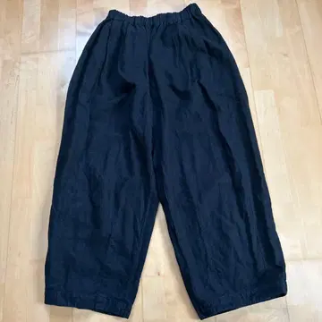 네스트로브 기모 린넨 와이드 팬츠 블랙