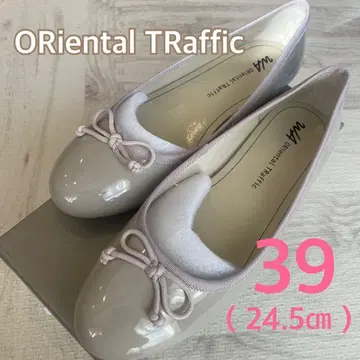 ORiental TRaffic 에나멜 리본 플랫슈즈 그레이