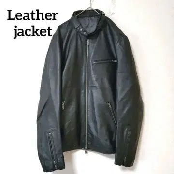 천연 가죽 시어링 가죽 싱글 라이더 자켓