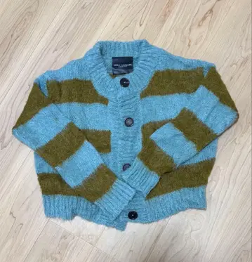 ERIKA CAVALLINI 스카이블루 올리브 스트라이프 가디건