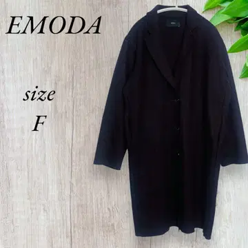 에모다 체스터 코트 롱 코트 울 다크 브라운 783