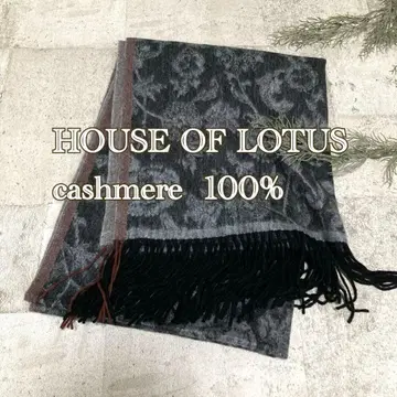HOUSE OF LOTUS 보태니컬 무늬 캐시미어 대형 스톨 머플러