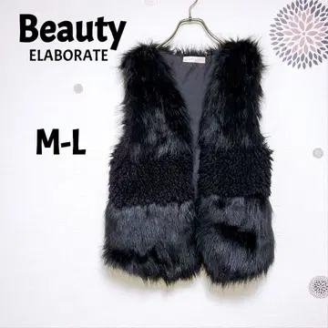 Beauty 인조 모피 베스트 M-L 블랙
