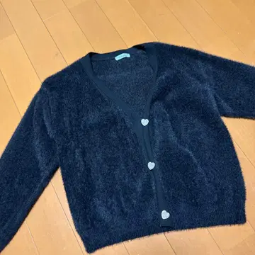 택 포함 미사용 새상품 샤기 가디건