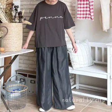 [ natural by clip ] 흔들림 데님 서스펜더 팬츠