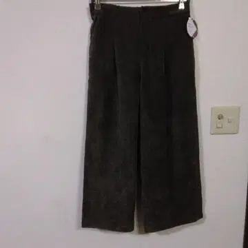 택 포함 새상품 코듀로이 와이드 팬츠 다크 브라운 L 사이즈