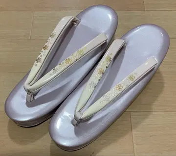 [ 26 ] 일본 의류 조리 펄톤 등나무색 꽃무늬 하나오 L 사이즈