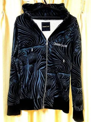 Dress Camp 드레스캠프 올 패턴 후드티 레어 블랙 제브라 패턴