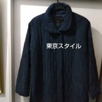 네이비 퀼팅풍 코트