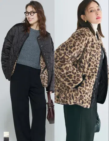 리버서블 퀼팅 블루종 coca