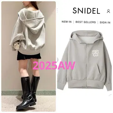 신상 새상품 SNIDEL 스나이델 볼륨 후드티