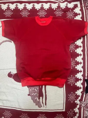 반팔 맨투맨 투톤 빈티지