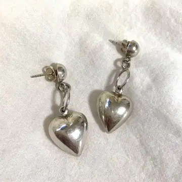 925 실버 하트 모티브 귀걸이