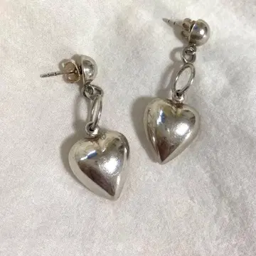 925 실버 하트 모티브 귀걸이