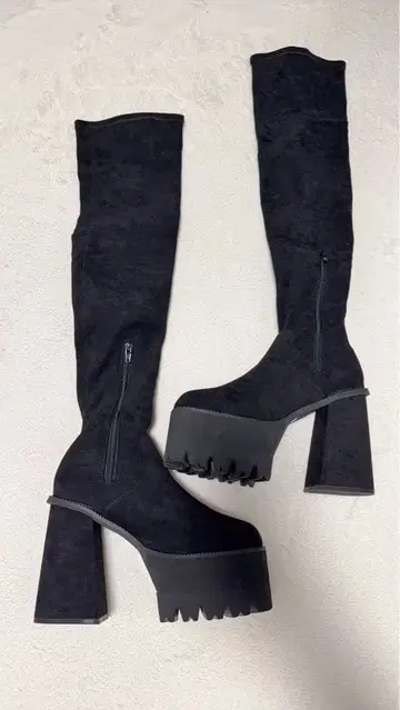 EMODA 블랙 롱 부츠 M 사이즈