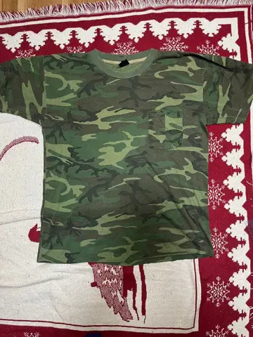 90s 카모플라쥬 T셔츠 포켓티 USA제