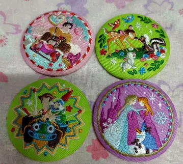 자수 캔뱃지 디즈니 4개 세트