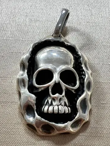 스컬 페이스 스털링 실버 펜던트 탑
