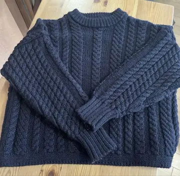 간지 울 렌즈 아란 스웨터