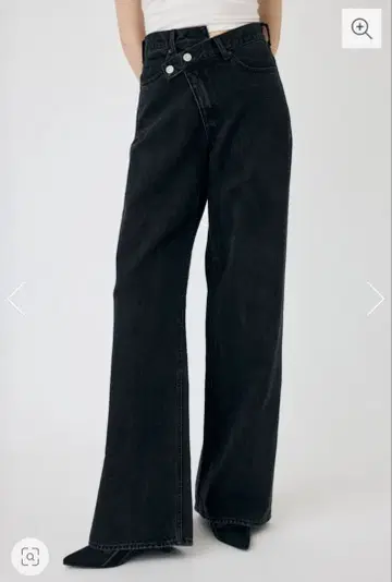 MOUSSY CROSS WAIST WIDE STRAIGHT 블랙 1