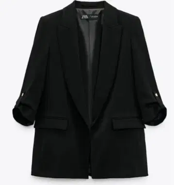 ZARA 롤업 슬리브 블레이저 S 사이즈 블랙
