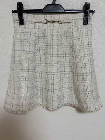 RESEXXY 프린지 트위드 미니 스커트 (아이보리)