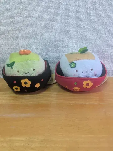 [택 포함] SEGA 그릇 속 얌전한 두부 봉제 인형 세트 2종 세트