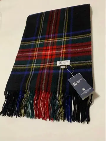 남녀 공용 존스턴즈 대형 스톨 머플러 캐시미어 블랙 스튜어트