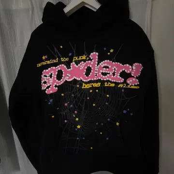 Sp5der 블랙 후드티