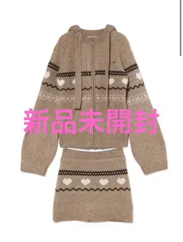 andmary Heart knit set up beige