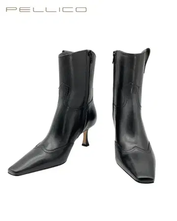 [ 미사용 ] PELLICO DAMA 윙팁 사이드 지퍼 레더 부츠 36