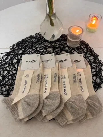 따뜻하고 귀여운 울 양말 4켤레