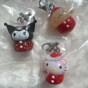 산리오 캐릭터즈 딸기 메지루시 액세서리 헬로키티 등 3세트