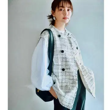 미라 오웬 지레 트위드 베스트 새상품급