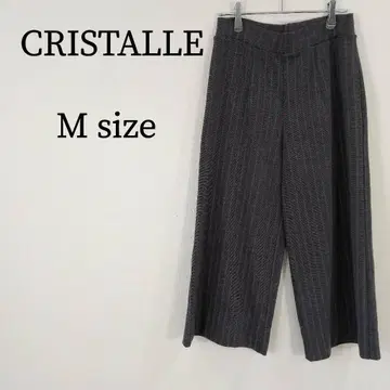 CRISTALLE 팬츠 와이드 팬츠 플레어 팬츠 스트라이프 한국제 M