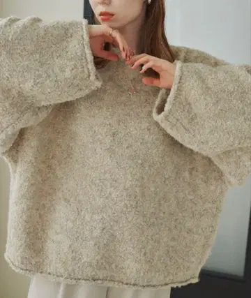 오버 mix 부클 니트