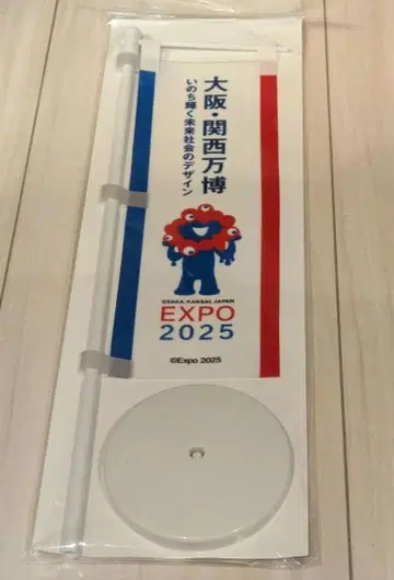 오사카 간사이 만박 EXPO2025 탁상 미니 깃발 파랑 빨강 라인